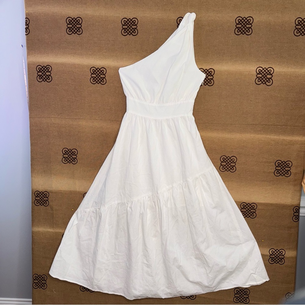 Vestique NWT! White Hello Lover One Shoulder Midi Dress Size XS